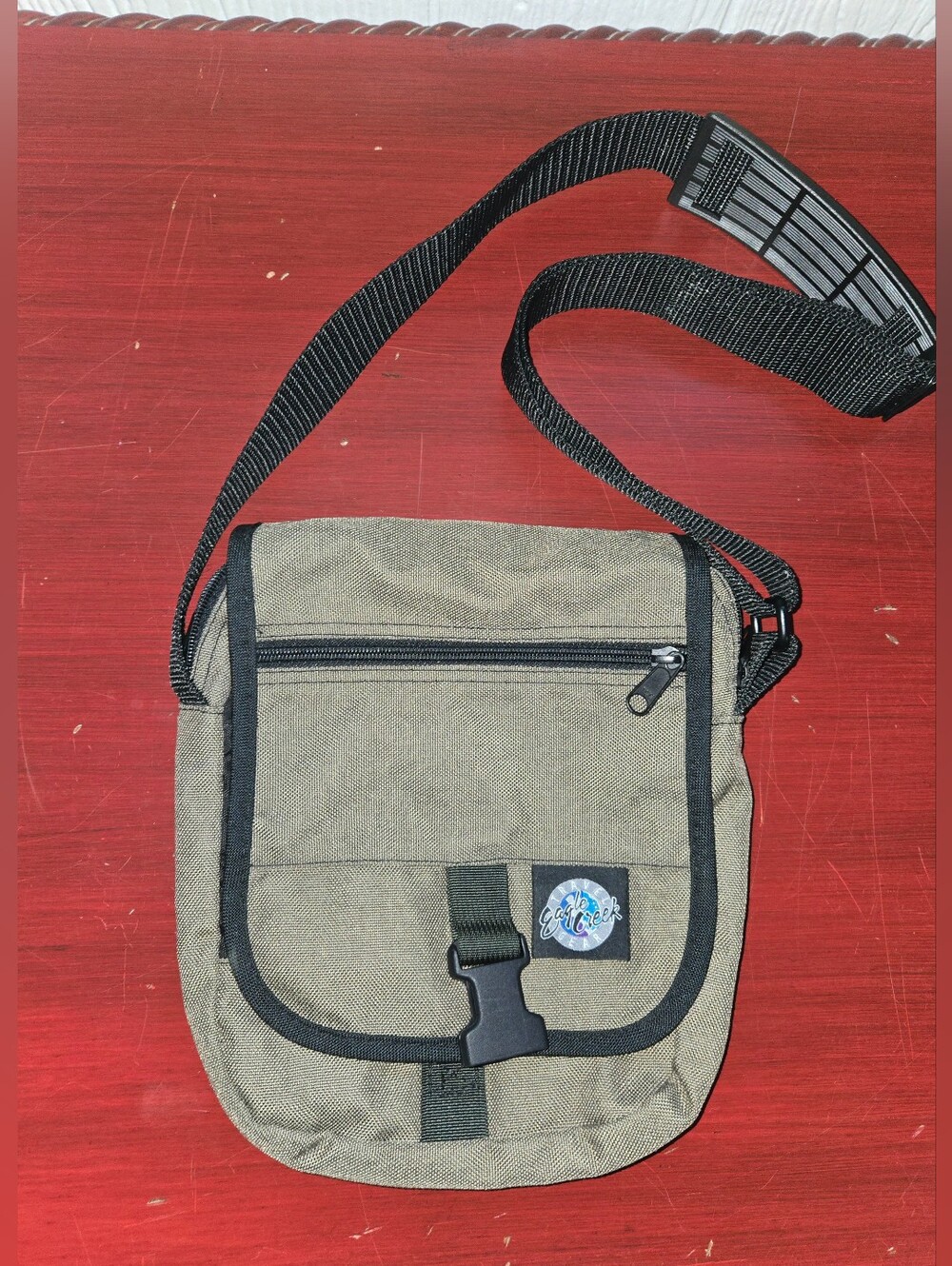 Eagle Creek Travel Crossbody Shoulder Olive Khaki Canvas Front Flap Bag